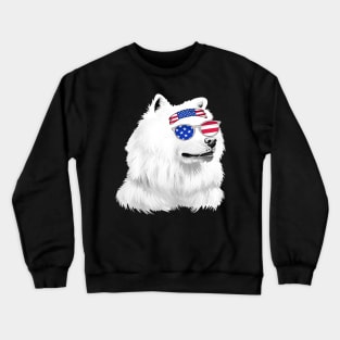 American Eskimo Dog Usa American Flag Crewneck Sweatshirt